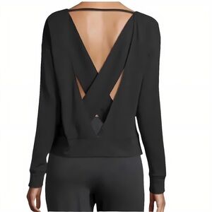 Alo Yoga Black Uplift Draped Back Sweater EST Large